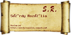 Sárdy Rozália névjegykártya